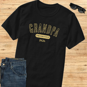 T-shirt Jaune & Noir Promu Grand-Père Année 2026