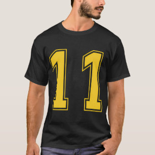 T-shirt Jaune Numéro 11 Team Junior Sports Numéroté Unifo