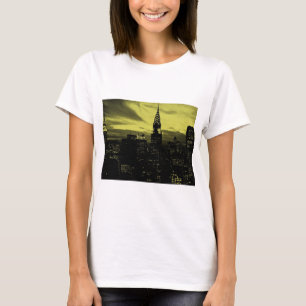 T-shirt Jaune pointu Noir New York City
