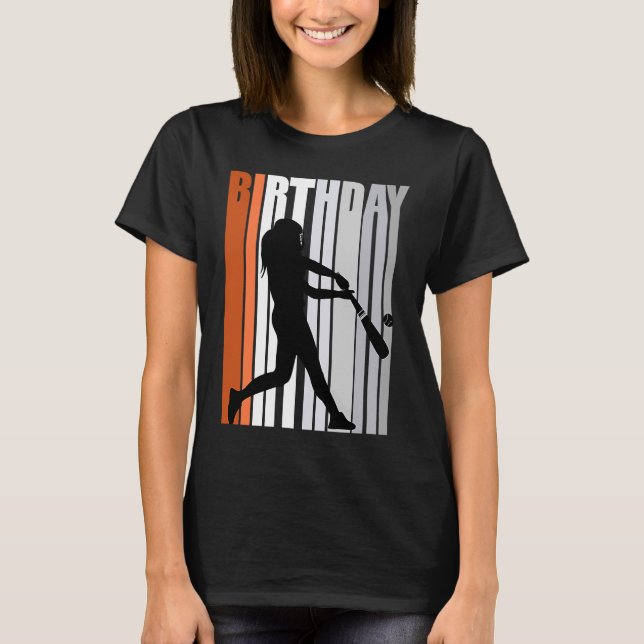 T-shirt Jaune Retro Base de baseball Coupe Filles Ado (Devant)