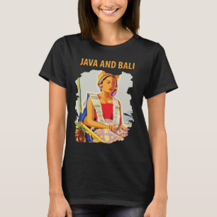 T-shirt Java Bali Indonésie Voyage Bleu Traditionnel
