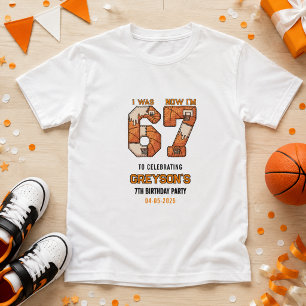 T-shirt J'avais 6 ans maintenant j'ai 7 ans Basket-ball –
