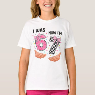 T-shirt J'avais 6 ans maintenant j'ai 7 ans chiffres d'ann