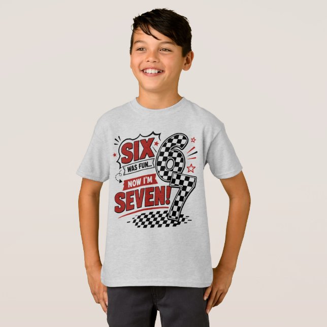 T-shirt J'avais 6 ans ; maintenant j'ai 7 ans. Drôle de 7e (Devant entier)