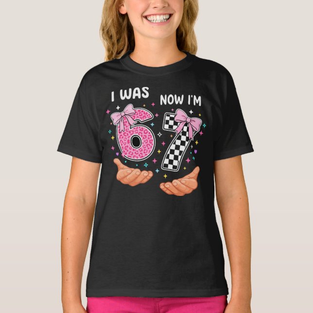 T-shirt J'avais 6 ans maintenant j'ai 7 ans jolis chiffres (Devant)