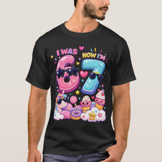 T-shirt J'avais 6 ans maintenant j'ai 7 ans Licorne Arc-en