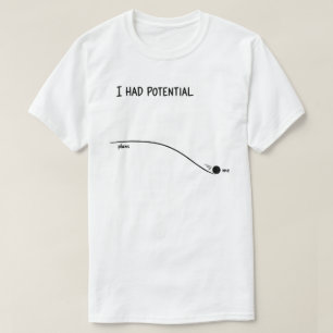 T-shirt J'avais du potentiel drôle minimaliste déclin