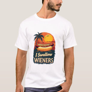 T-shirt J'avale Saucy Wieners Drôle Adulte Plaisanterie Ho