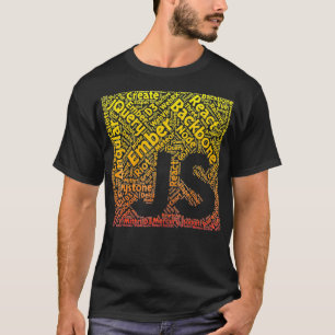 T-shirt JavaScript Shirt JS Framework Orange Yellow Gradi
