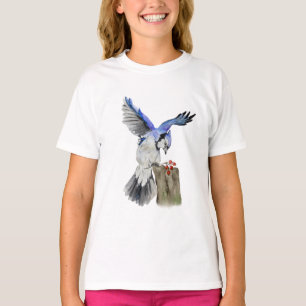 T-shirt Jay bleu d'oiseau de la forêt