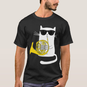 T-shirt Jazz Cat Jouer Français Corn Cool Smooth