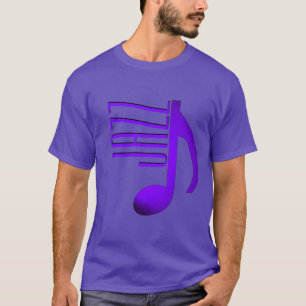 T-shirt Jazz Elegant Purple Blue Music Note Police Skinny