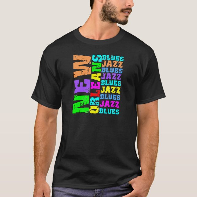 T-shirt Jazz et bleus de la Nouvelle-Orléans (Devant)