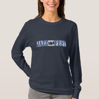 T-shirt Jazz Fest Blue Horn & Lettres