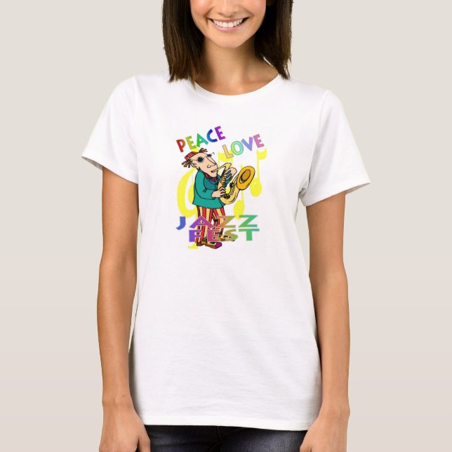 T-shirt Jazz Fest Peace Man Sax (Devant)