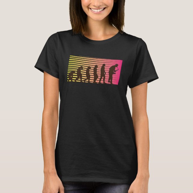 T-shirt Jazz Musician  Retro Evolution I Cool Saxophone (Devant)