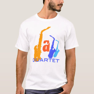 T-shirt Jazz Quartet Saxophones Lettres Tee