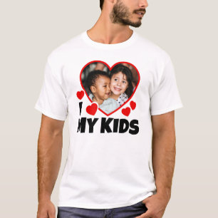 T-shirt J'Coeur Mes Enfants Photo Personnalisée