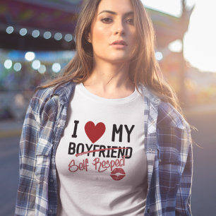 T-shirt J'Coeur Mon Petit-Ami Self Respect Lampe de ruptur