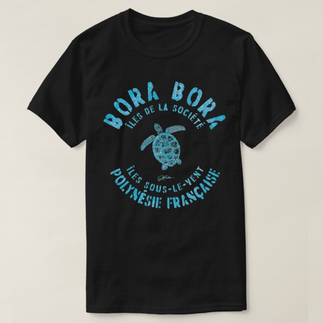 T-shirt JCombs Bora Bora, Polynésie française, Tortue de m (Design devant)