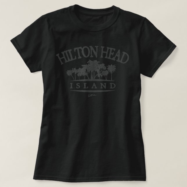 T-shirt JCombs Hilton Head Island, SC, Palm Trees on Beach (Design devant)
