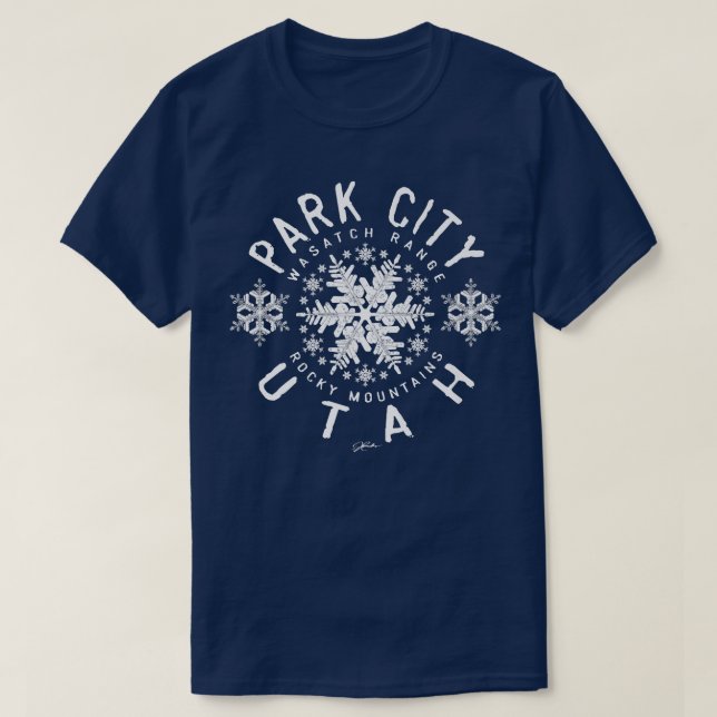 T-shirt JCombs Park City, Utah, Neige  (Design devant)