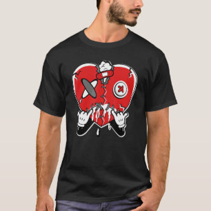T-shirt JD 4 Red Thunder Cœur qui pleure  Red Thunder 4s M