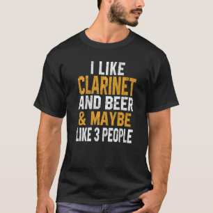 T-shirt Je aime clarinette et musique d'orchestre de bière