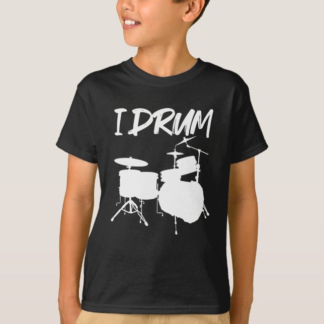 T-shirt Je bats du tambour - du mélomane de batteur (Devant)