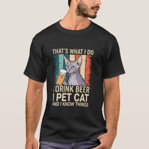 T-shirt Je Bois I Pet I Know Funny Chat and Beer Lover Int