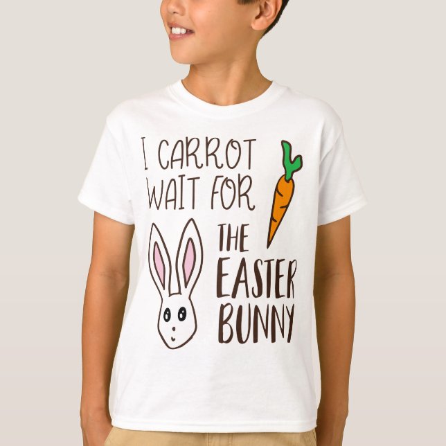T-shirt Je Carotte Attendre Pour Le Lapin De Pâques Humori (Devant)
