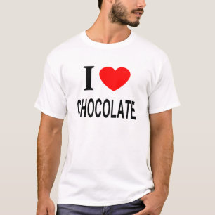 T-SHIRT JE ❤️ CHOCOLATE J'AIME LE CHOCOLAT I COEUR CHOCOLA