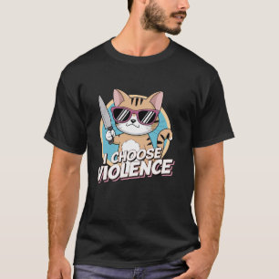 T-SHIRT JE CHOISIS LA VIOLENCE ORANGE CAT