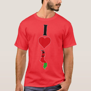 T-shirt Je Coeur Malawi Vertical J'aime Malawian National 
