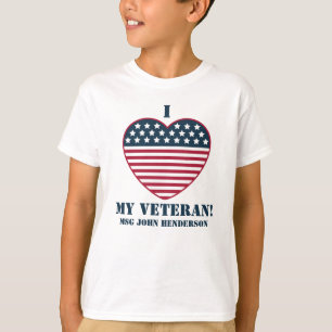 T-shirt "Je (Coeur) Mon Vétéran !" Personnalisable 