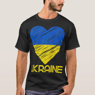 T-shirt Je Coeur Ukraine Drapeau Tee Je soutiens les Ukrai