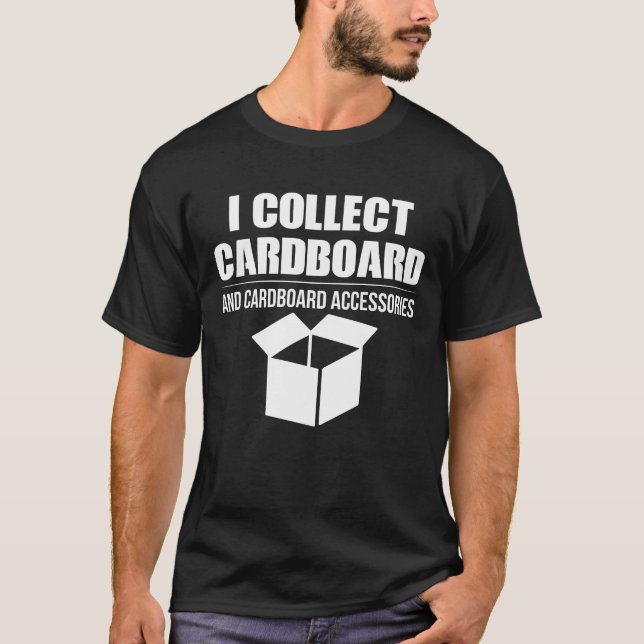 T-shirt Je Collecte Des Accessoires Carton Et Carton (Devant)