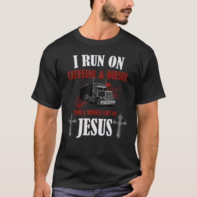 T-shirt Je Coure Sur Diesel Caffeine & Jesus Christian Tru (Devant)