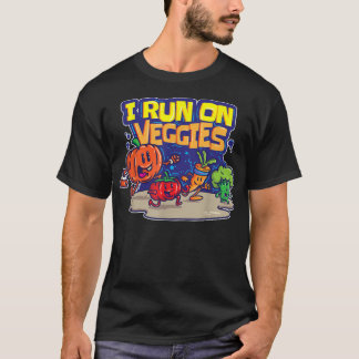 T-shirt Je Coure Sur Légume Funny Vegan Runer Végétarien V