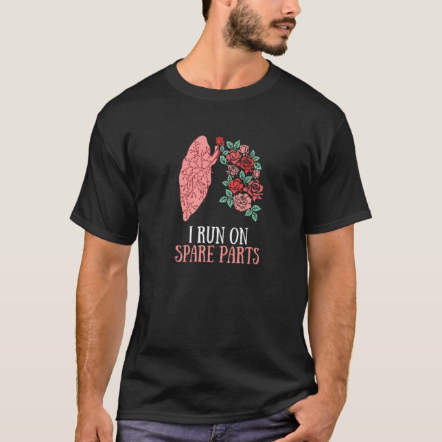 T-shirt Je Coure Sur Pièces De Rechange Fleur De Poumon Pl (Devant)