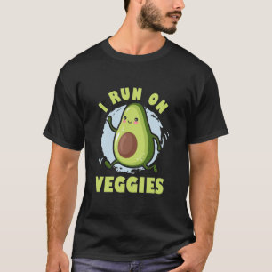 T-shirt Je Coure Sur Végétarien Légume Courir Végétarien C