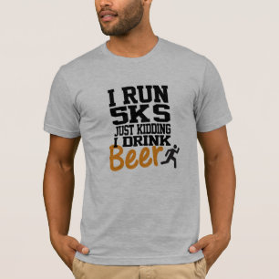 T-shirt Je cours 5Km pas je bois de la bière