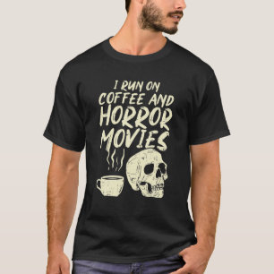 T-shirt Je Cours Café Horreur Films Skull Skeleton Fun
