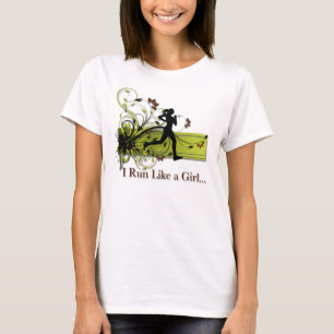 T-shirt Je cours comme un essai de fille juste et continue
