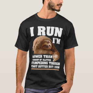 T-shirt Je cours Je suis plus lent qu'un groupe de fentes 