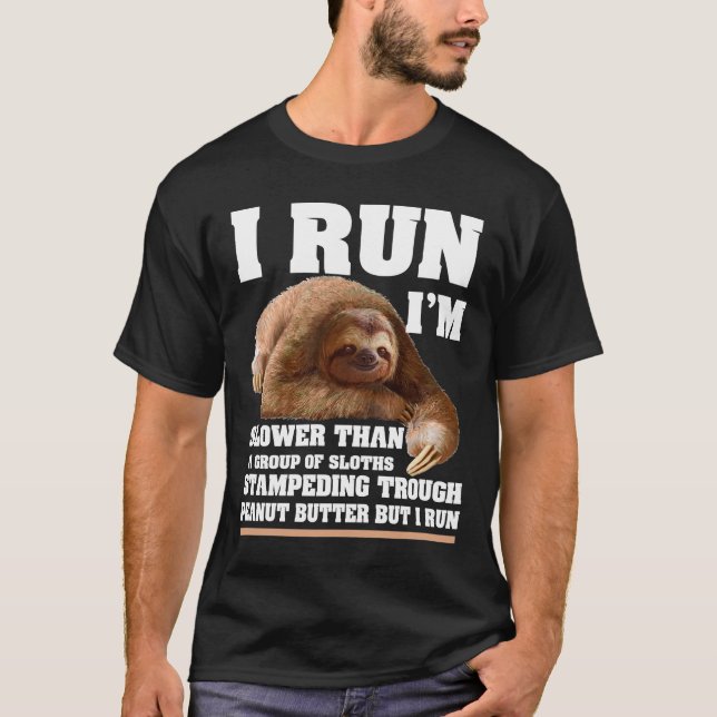 T-shirt Je cours Je suis plus lent qu'un groupe de fentes  (Devant)