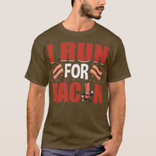 T-shirt Je cours pour Bacon - Funky Pig Meat Grilling Baco