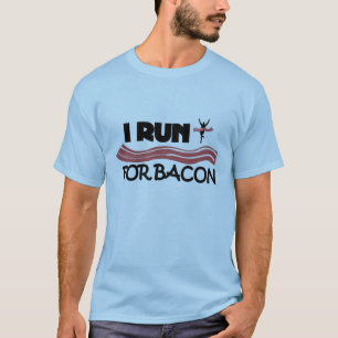 T-shirt Je cours pour Bacon - Une drôle de chemise de cou