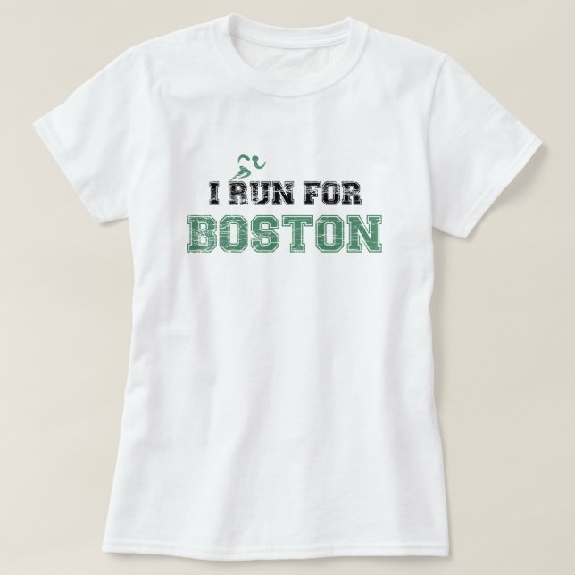T-shirt JE COURS POUR la chemise de BOSTON (affligée) (Design devant)