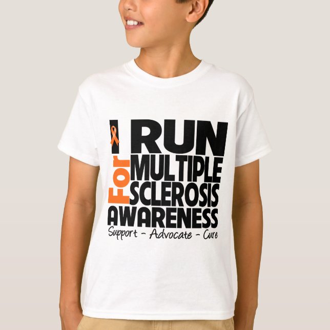 T-shirt Je cours pour la conscience de sclérose en plaques (Devant)